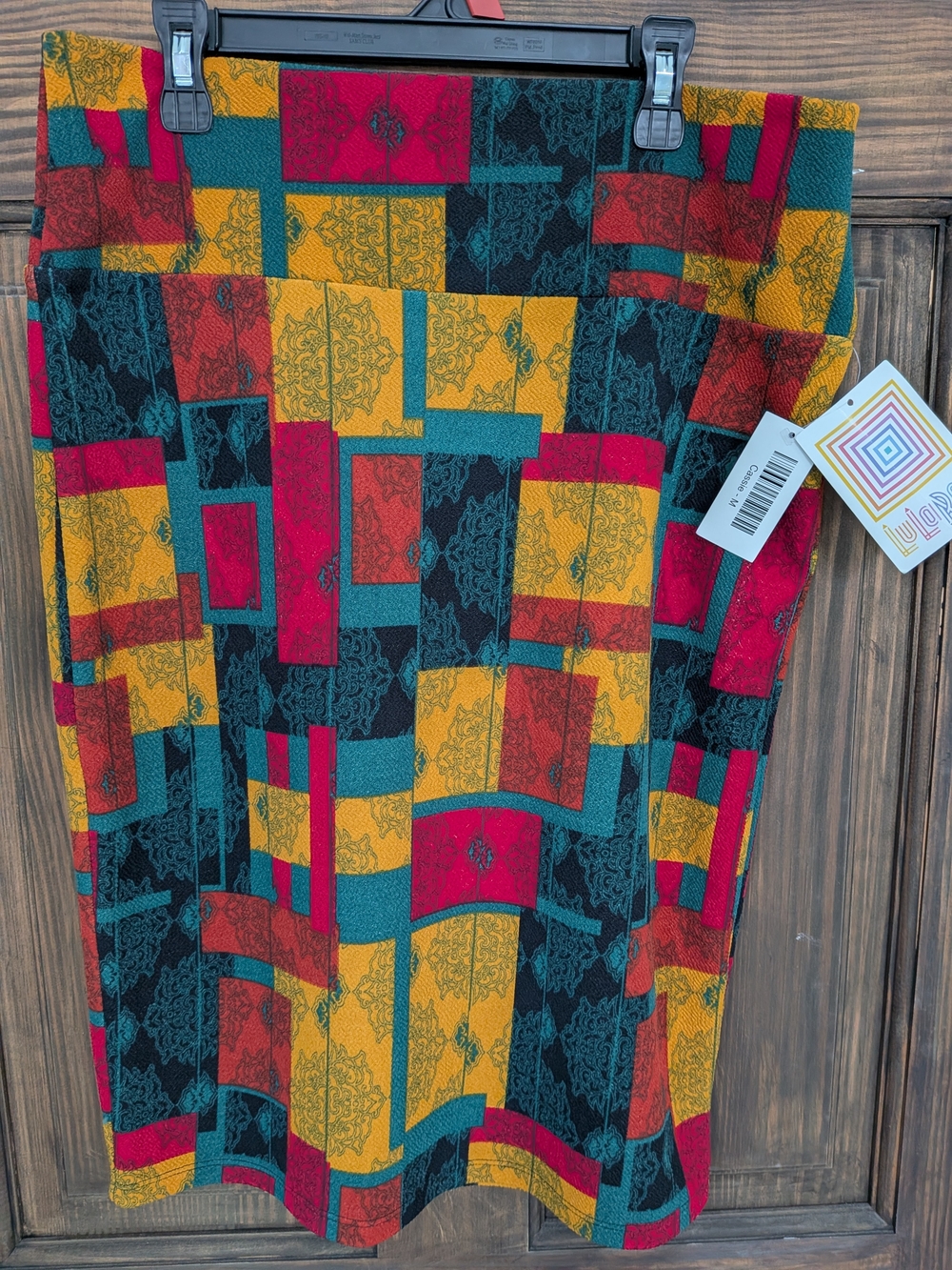 Lula Roe Color Block Midi Skirt in Multicolor Size Medium NWT